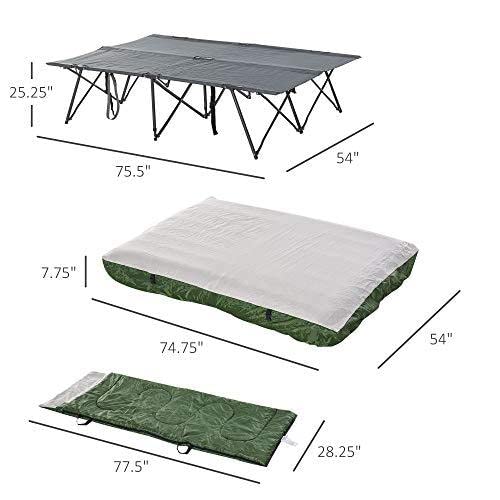 Folding Camping Cot with Pillows P601