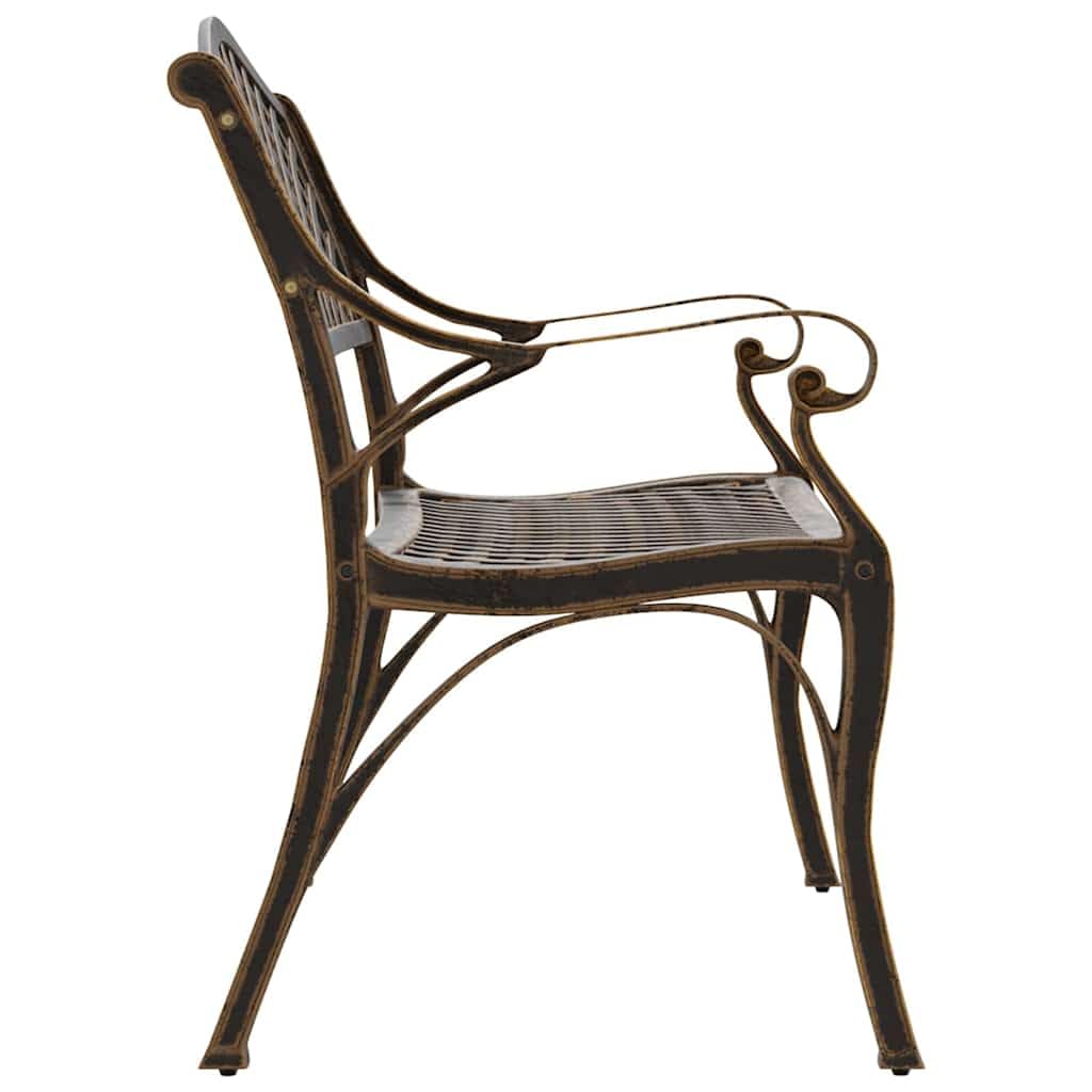 Cast Aluminum Patio Bench with Backrest X27209