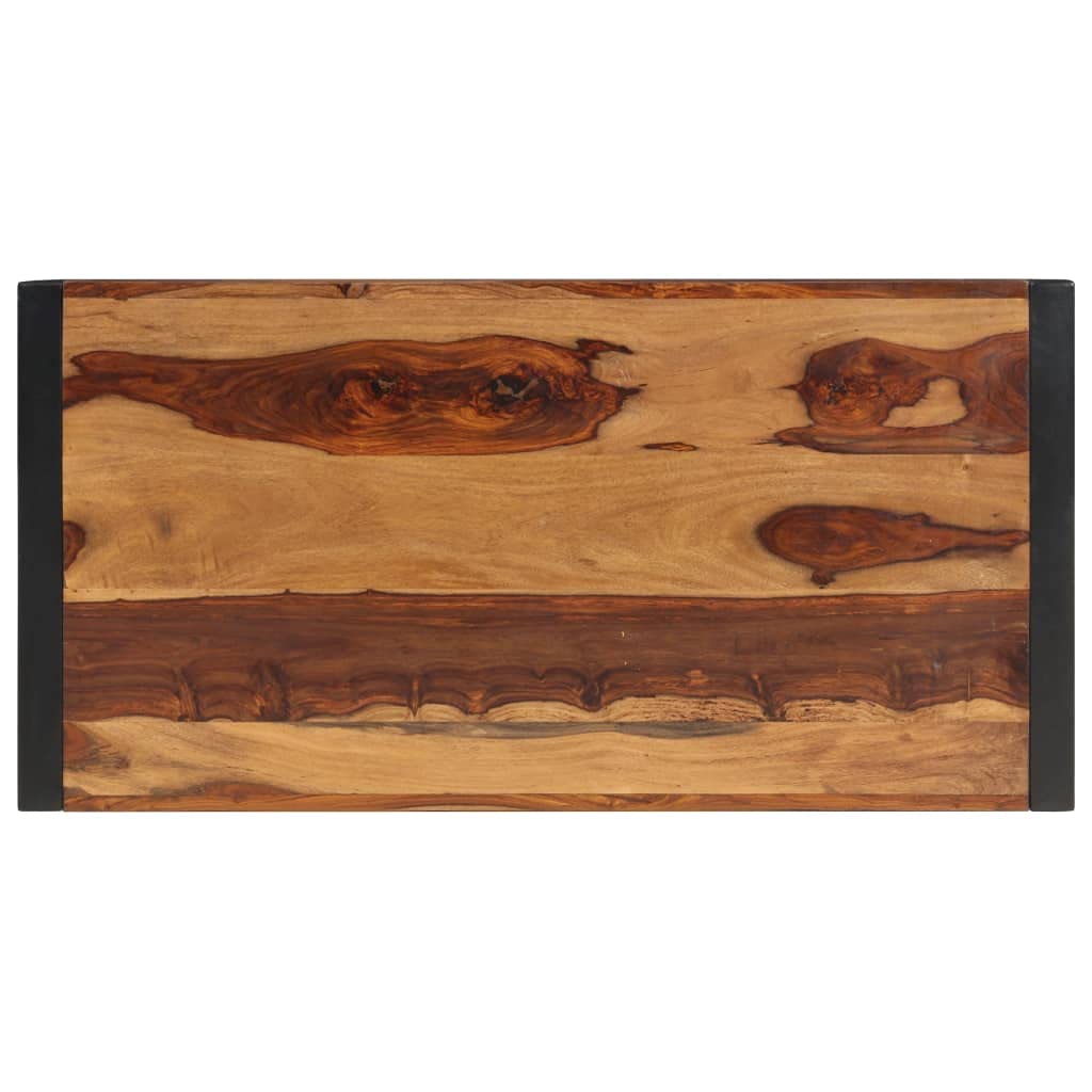Farmhouse Coffee Table with Storage Cabinets Solid Sheesham Wood I7611
