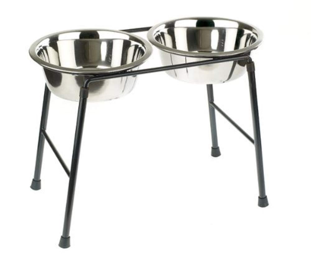 Double Feeder High Stand with 2 x 1600 ml Stainless Steel Dishes P29445