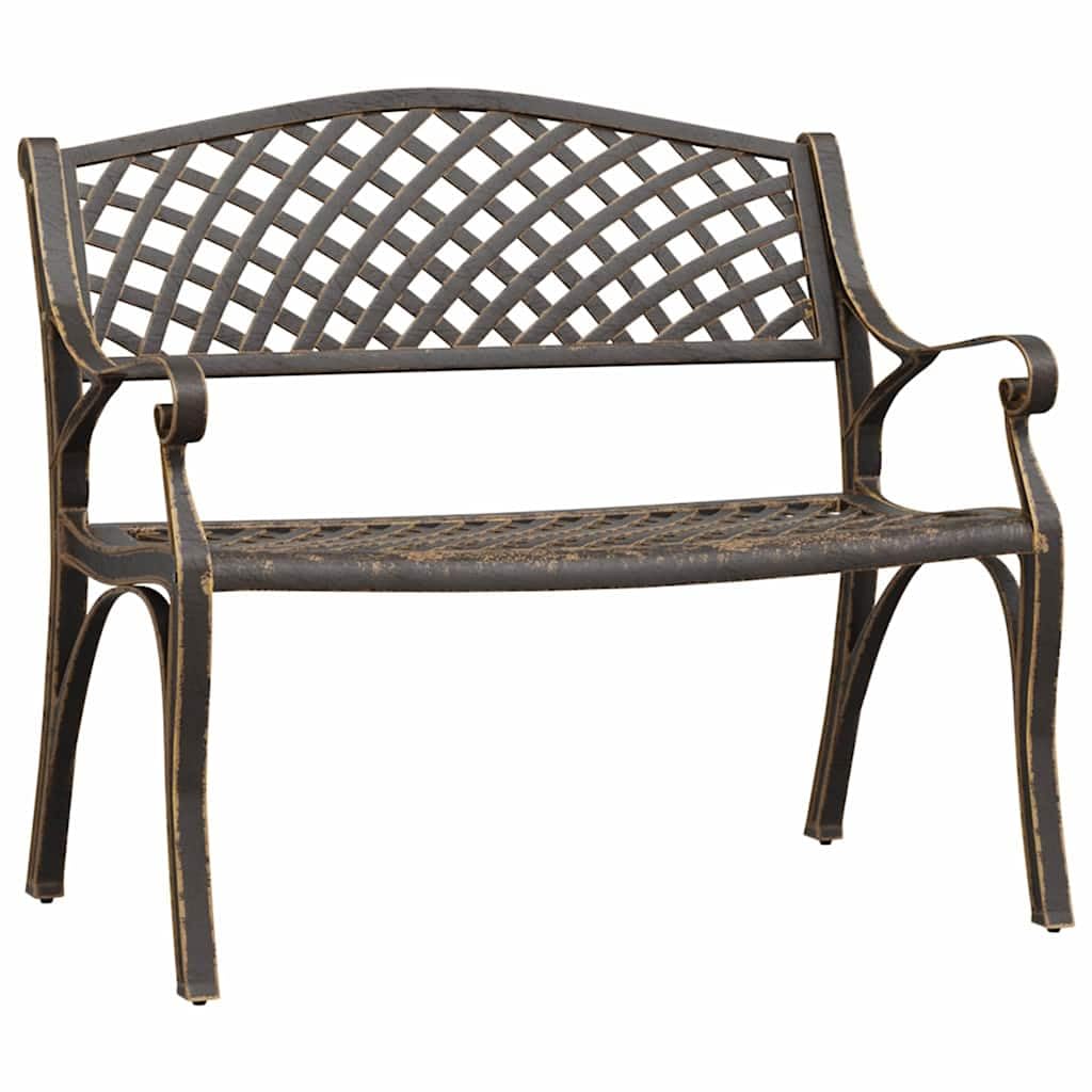 Cast Aluminum Patio Bench with Backrest X27209