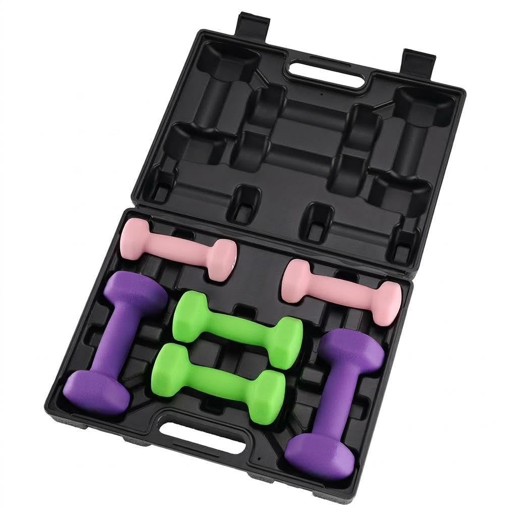 Neoprene Hex Dumbbell Set with Rack V56185