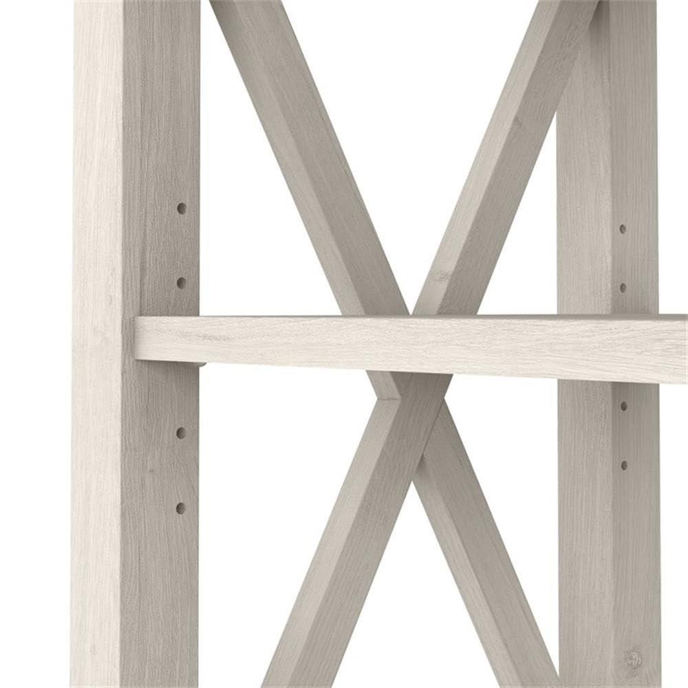 Linen White Oak Console Table with Drawers and Shelves A870713