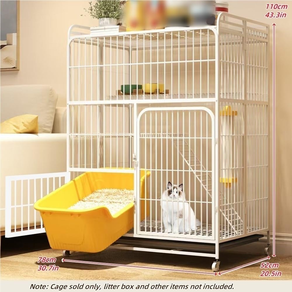 Foldable Metal Cat Cage with Wheels F129306