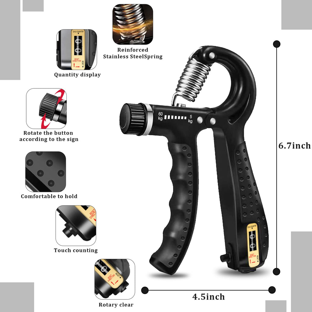 5 Pack Adjustable Hand Grip Strengthener W780850