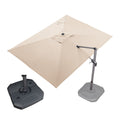Beige 360° Rotation Patio Umbrella with Base U19331