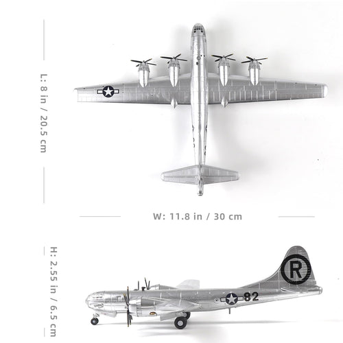 1/144 B-29 Bomber Metal Model Kit with Stand Diecast Airplane J656