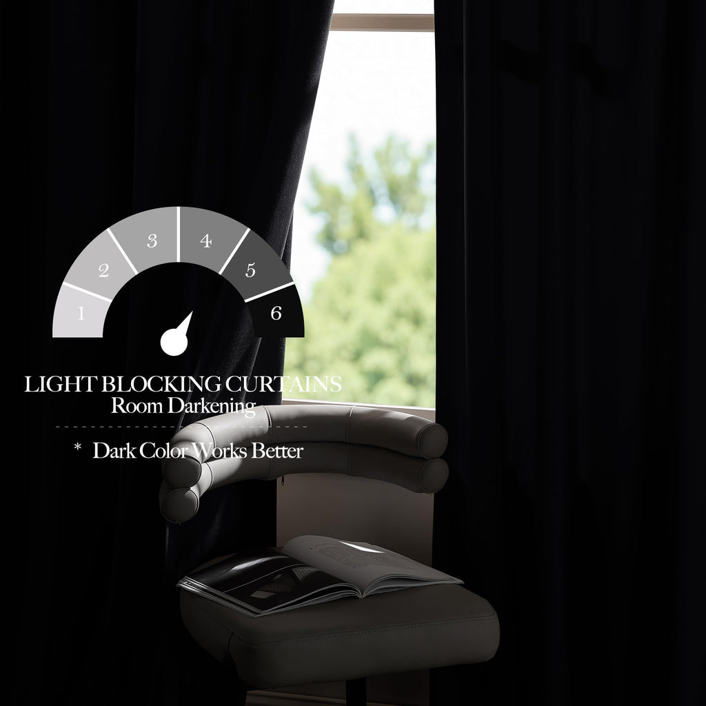 Black Out Velvet Curtains 108 inches Long N354