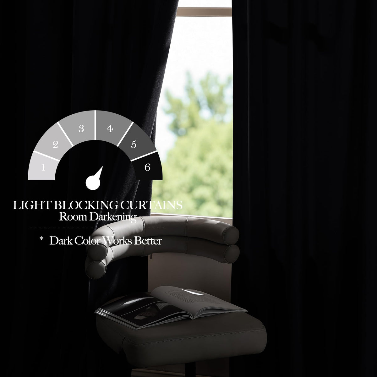 Black Out Velvet Curtains 108 inches Long N354