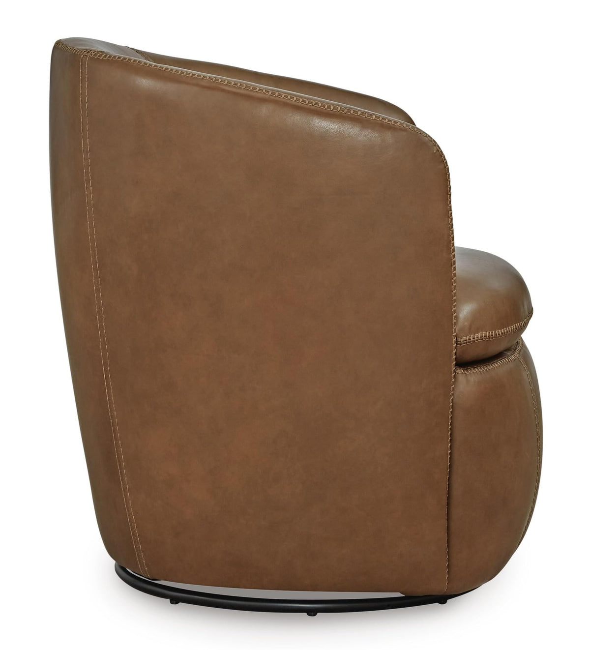 Top Grain Leather Swivel Barrel Chair T7521