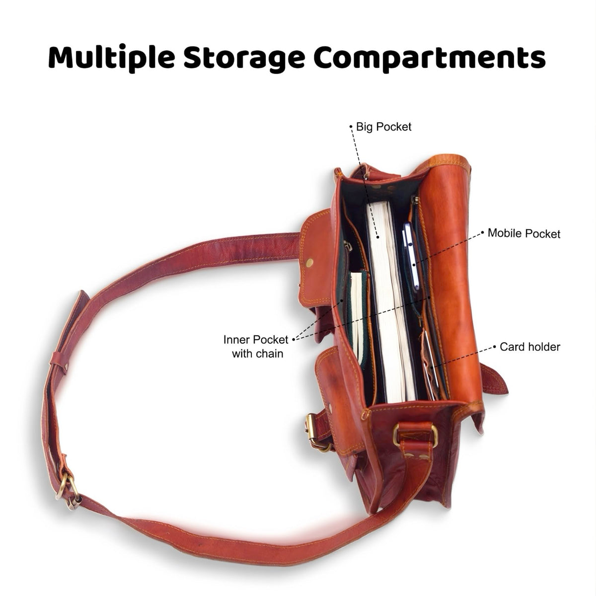 Women Vintage Style Genuine Leather Crossbody Shoulder Bag P8515