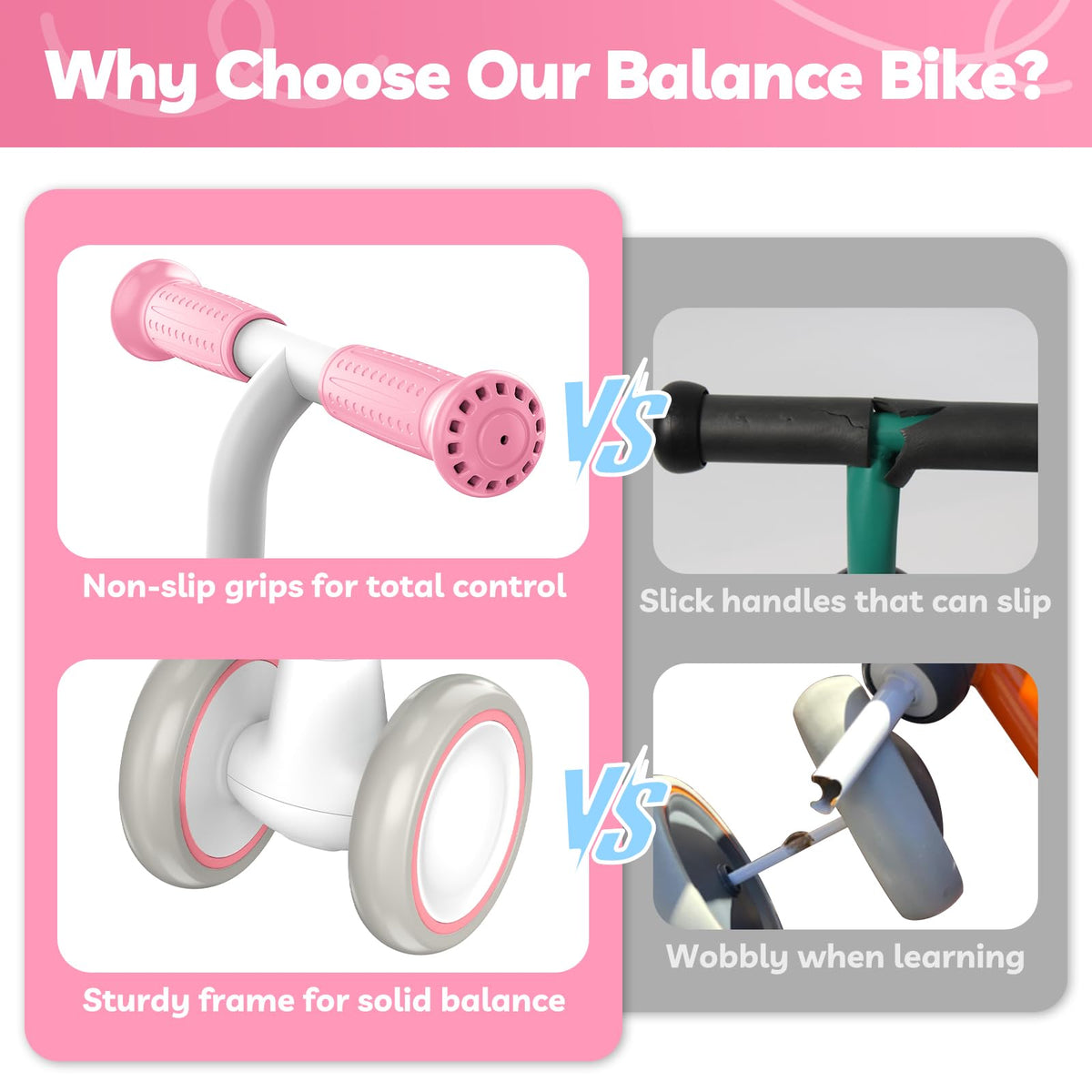 Pink Adjustable Baby Balance Bike Z906