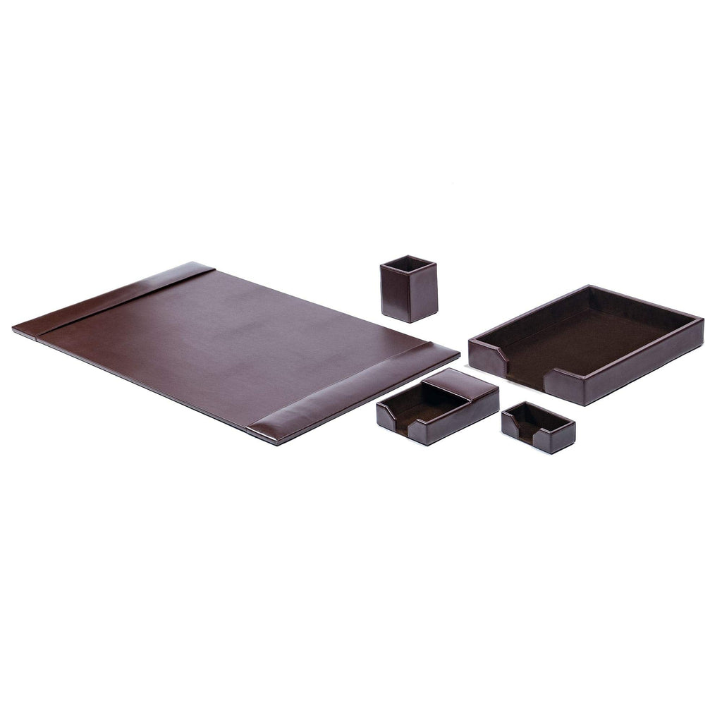 Bonded Leather Desk Set 5 Piece M7153