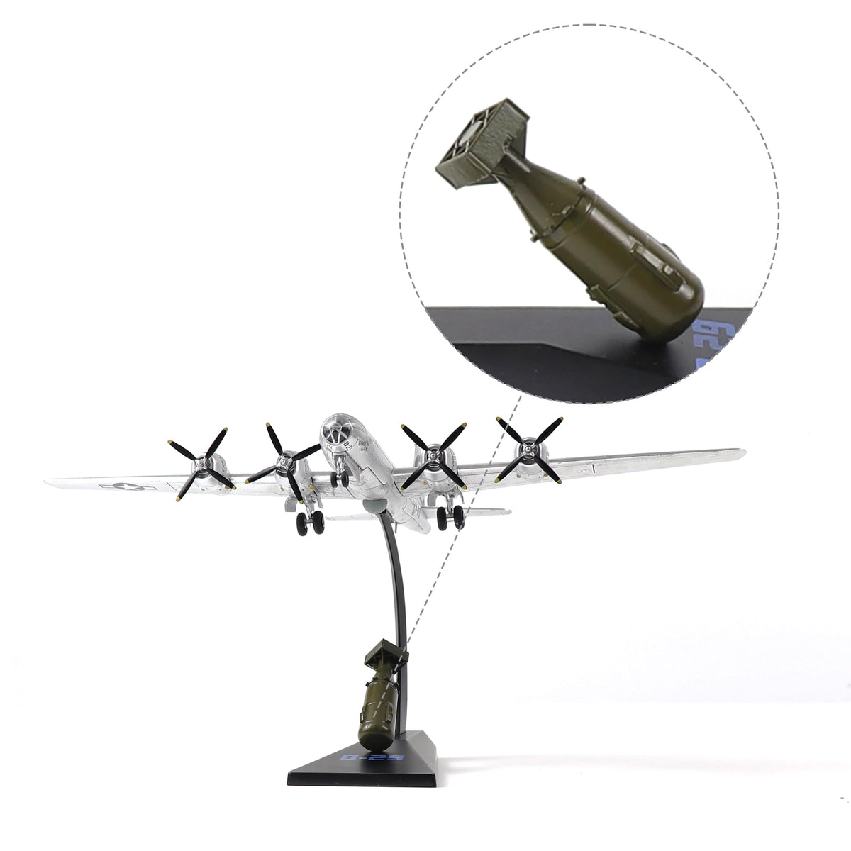 1/144 B-29 Bomber Metal Model Kit with Stand Diecast Airplane J656