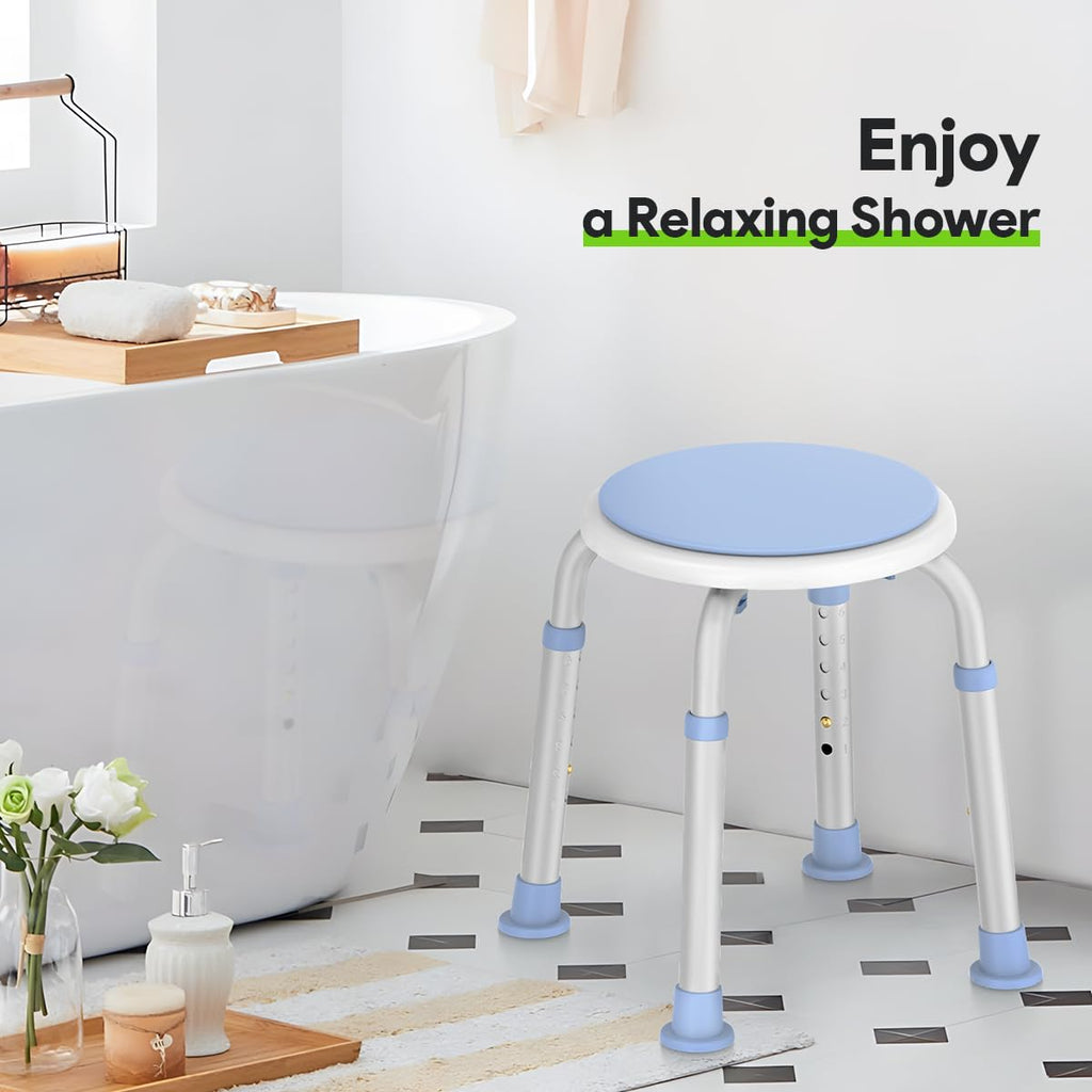 360 Rotating Swivel Shower Seat with Anti-Slip Rubber Tips O390