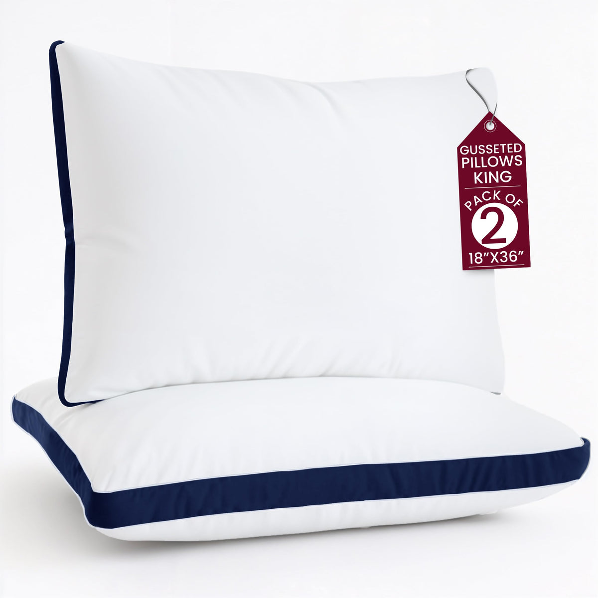 King 2 Pack Down Alternative Gusseted Pillows D12052