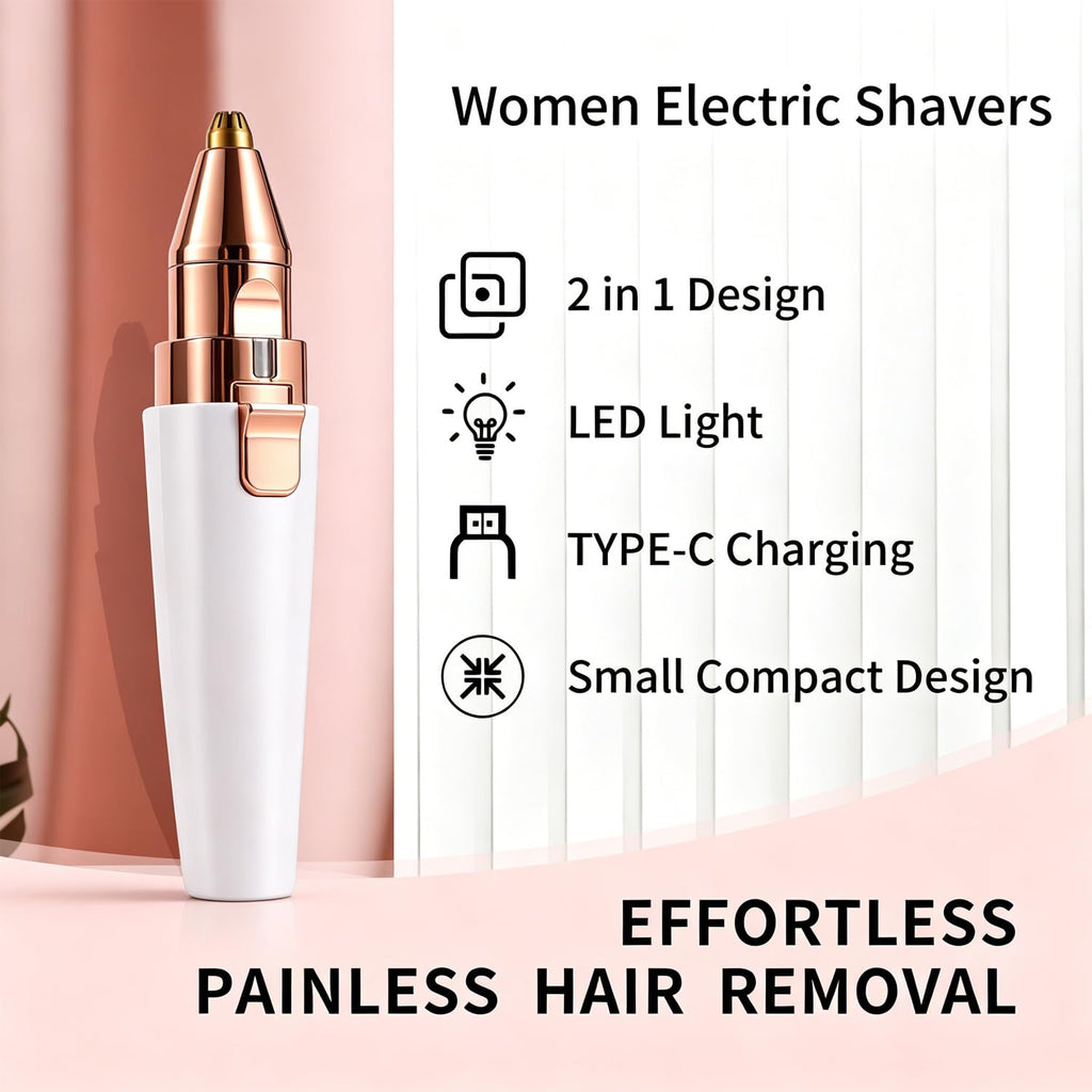 2 in 1 Electric Facial Hair Removal with LED Light B359