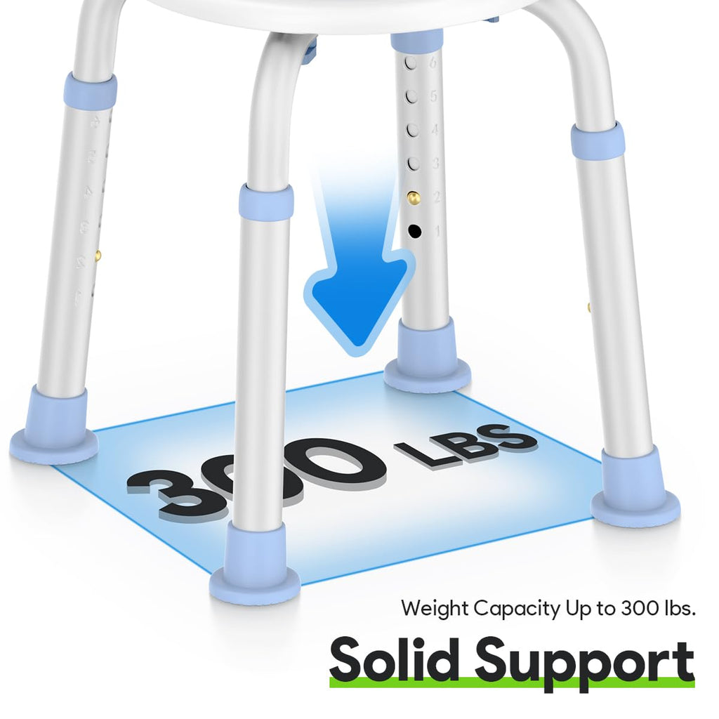 360 Rotating Swivel Shower Seat with Anti-Slip Rubber Tips O390