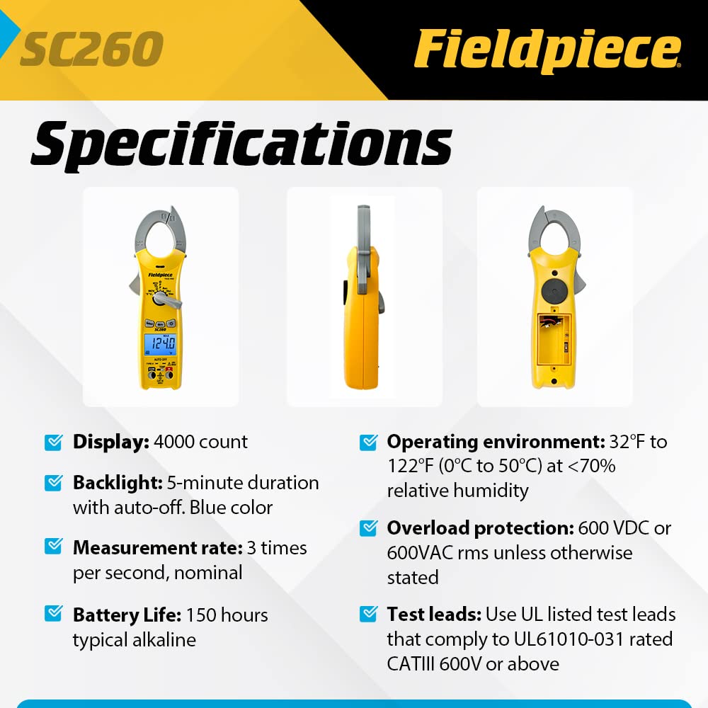 Compact HVACR Clamp Multimeter with Temperature, Capacitance & Backlight Z2707