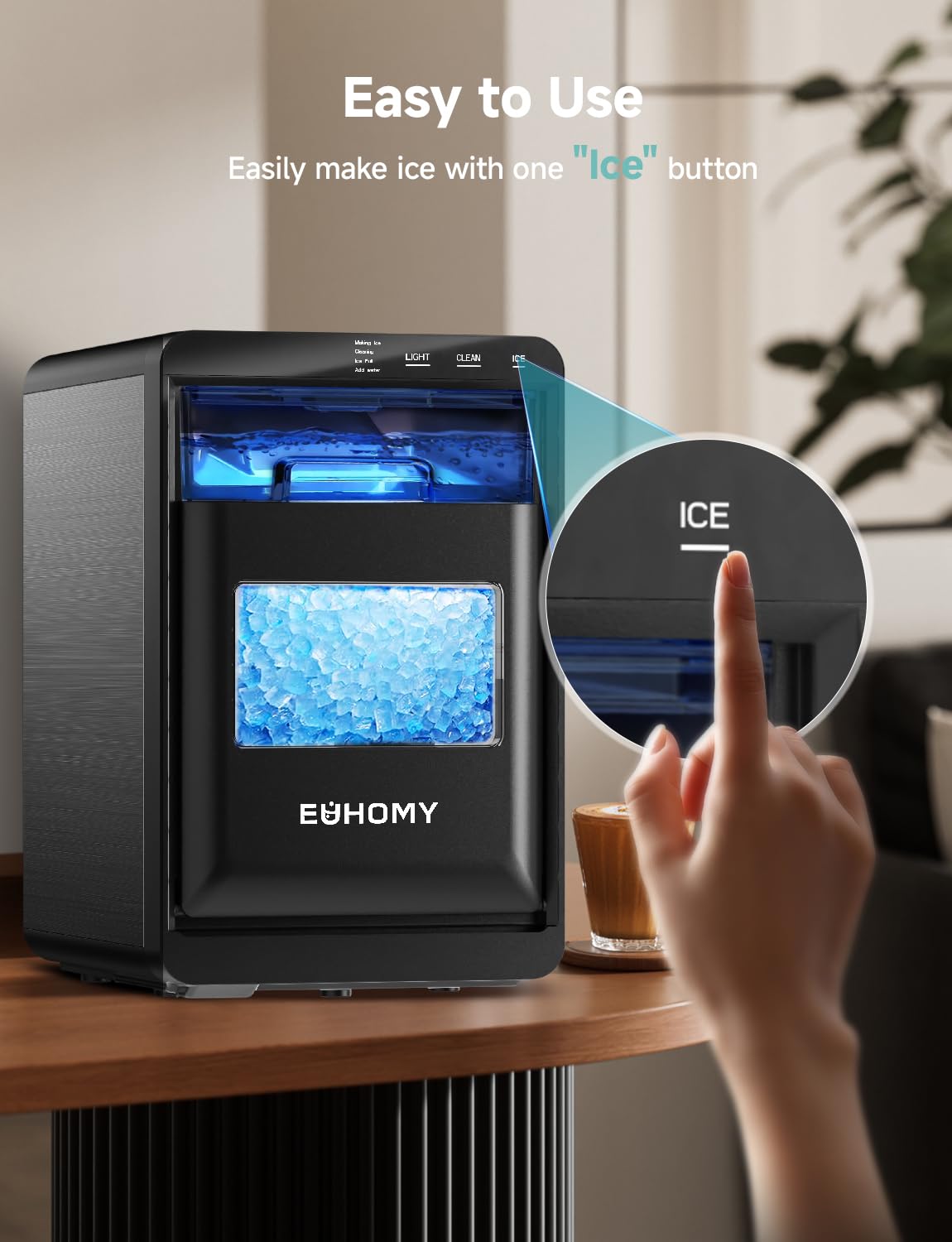 Nugget Ice Maker Countertop, 40lbs/24H, Black J897174