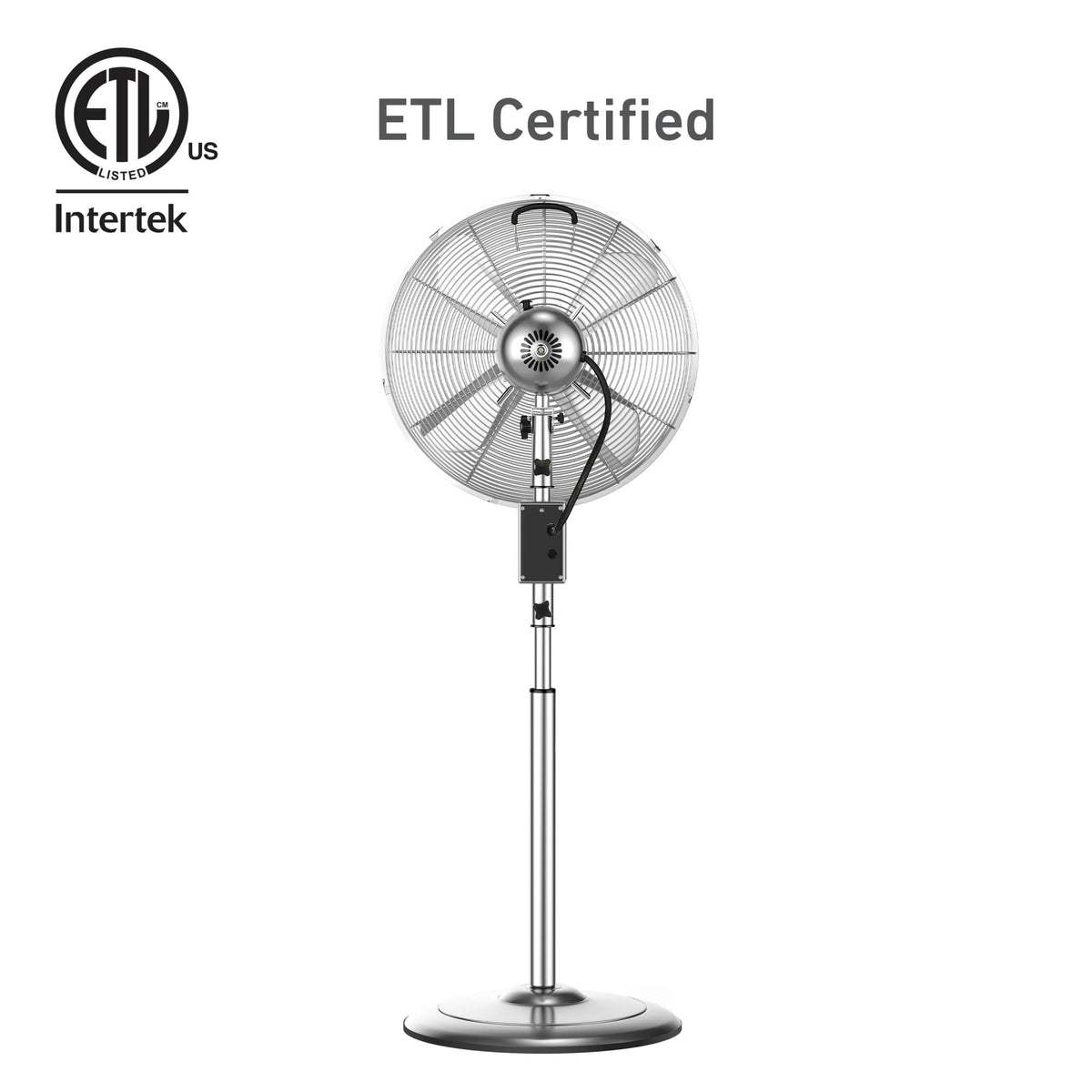 16" Digital Metal Stand Fan 3-Speed Oscillation E301