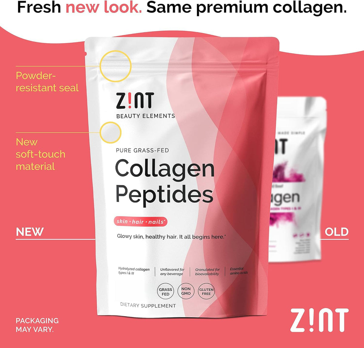 Collagen Peptides Powder 32 oz Grass-Fed Hydrolyzed Type I & III Unflavored L192709