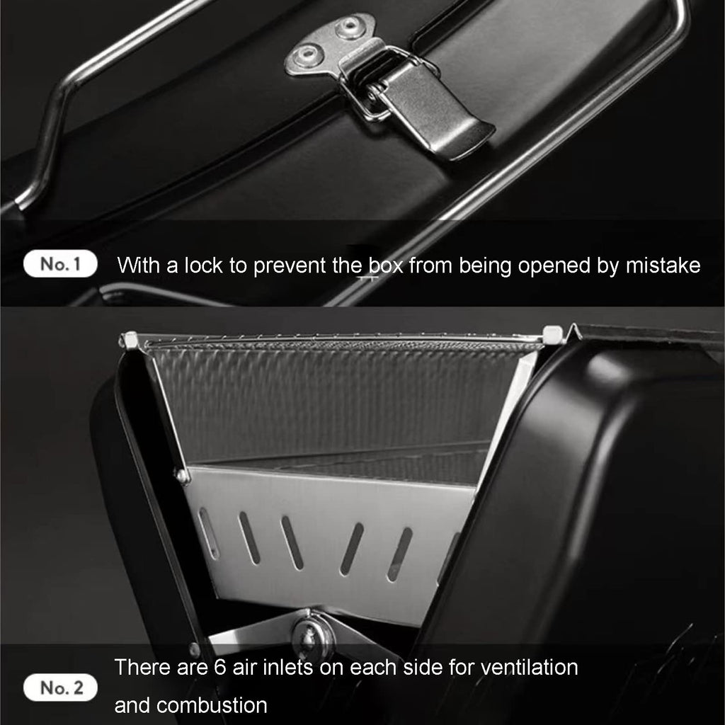 Foldable Portable Stainless Steel Charcoal BBQ Grill C89382