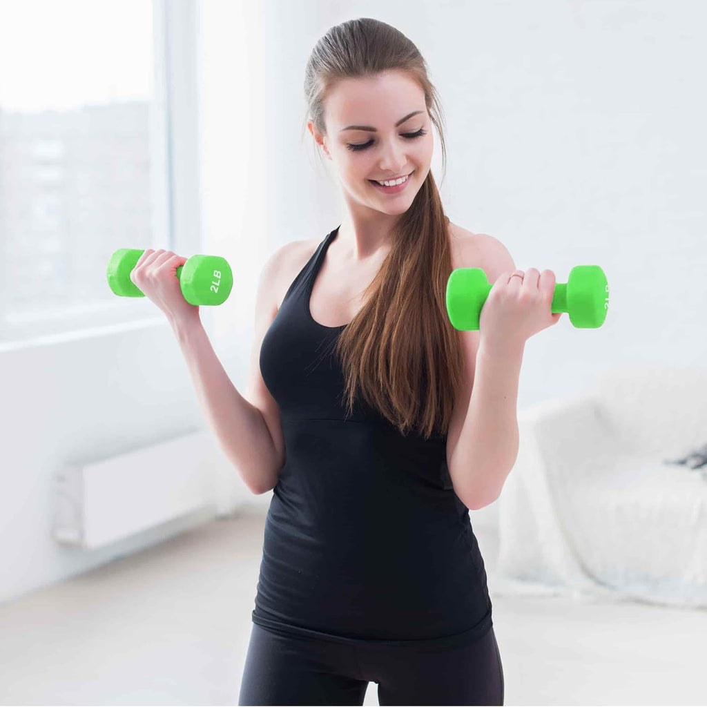 Neoprene Hex Dumbbell Set with Rack V56185