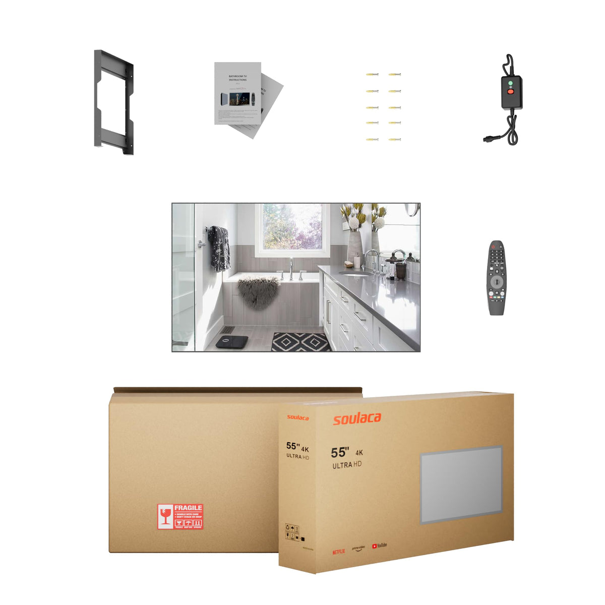 55 Inch 4K UHD Waterproof Smart Mirror TV G171