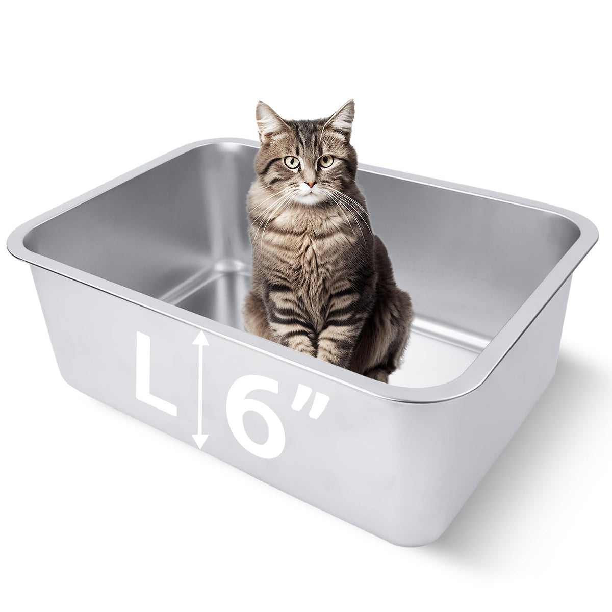 Stainless Steel Cat Litter Box U629