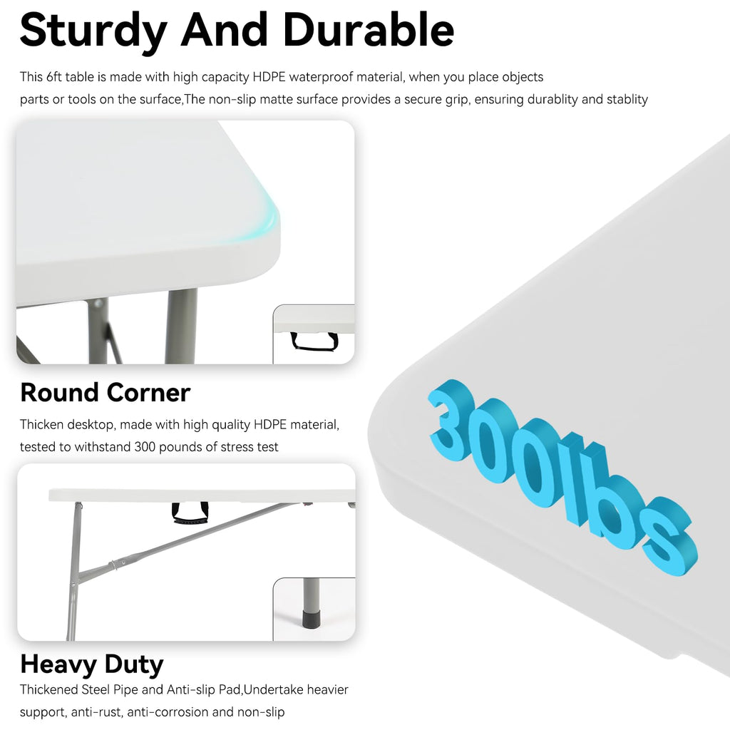 6FT White Folding Table J64141