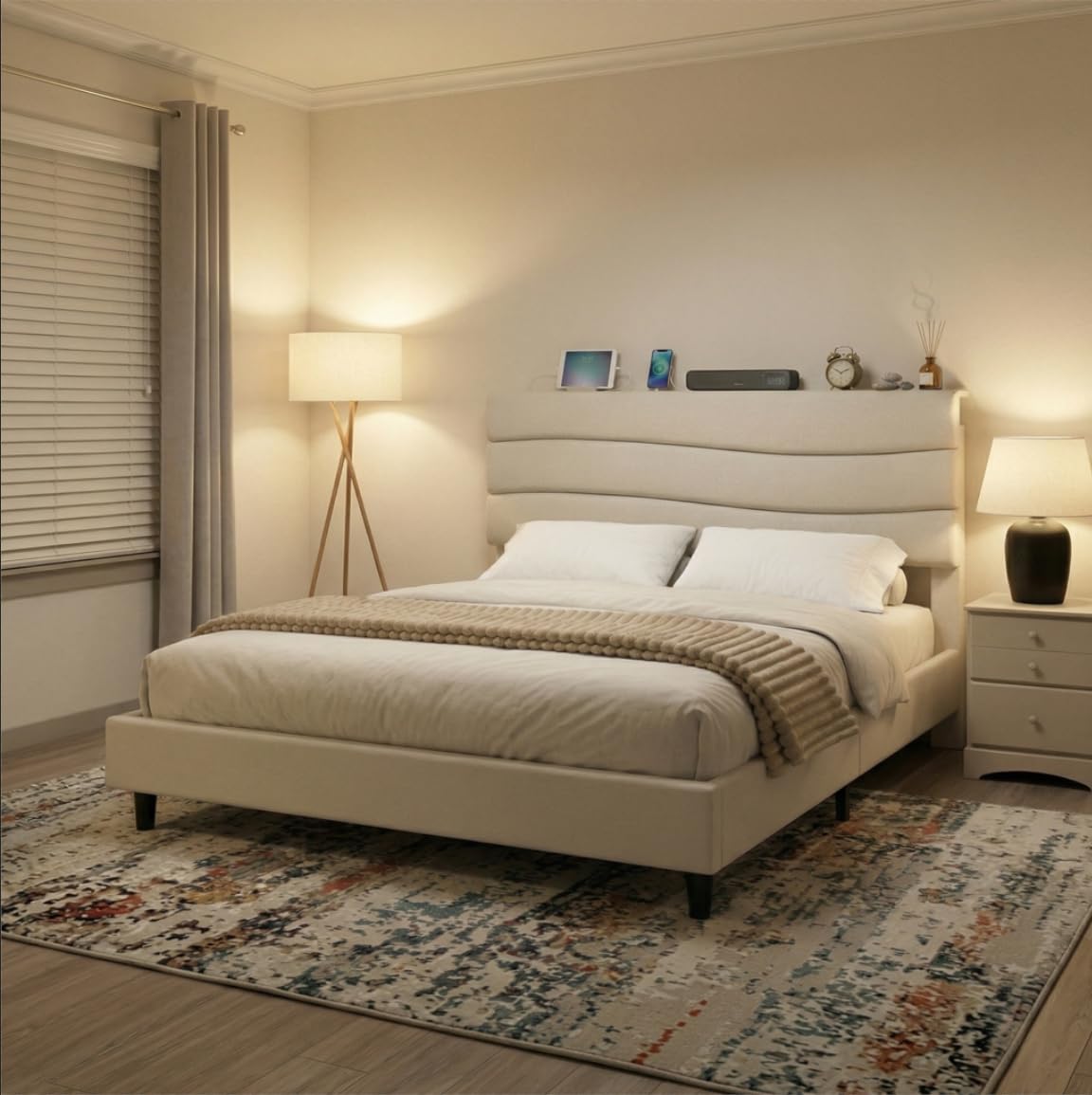 Queen Size Upholstered Headboard Bed Frame A169031
