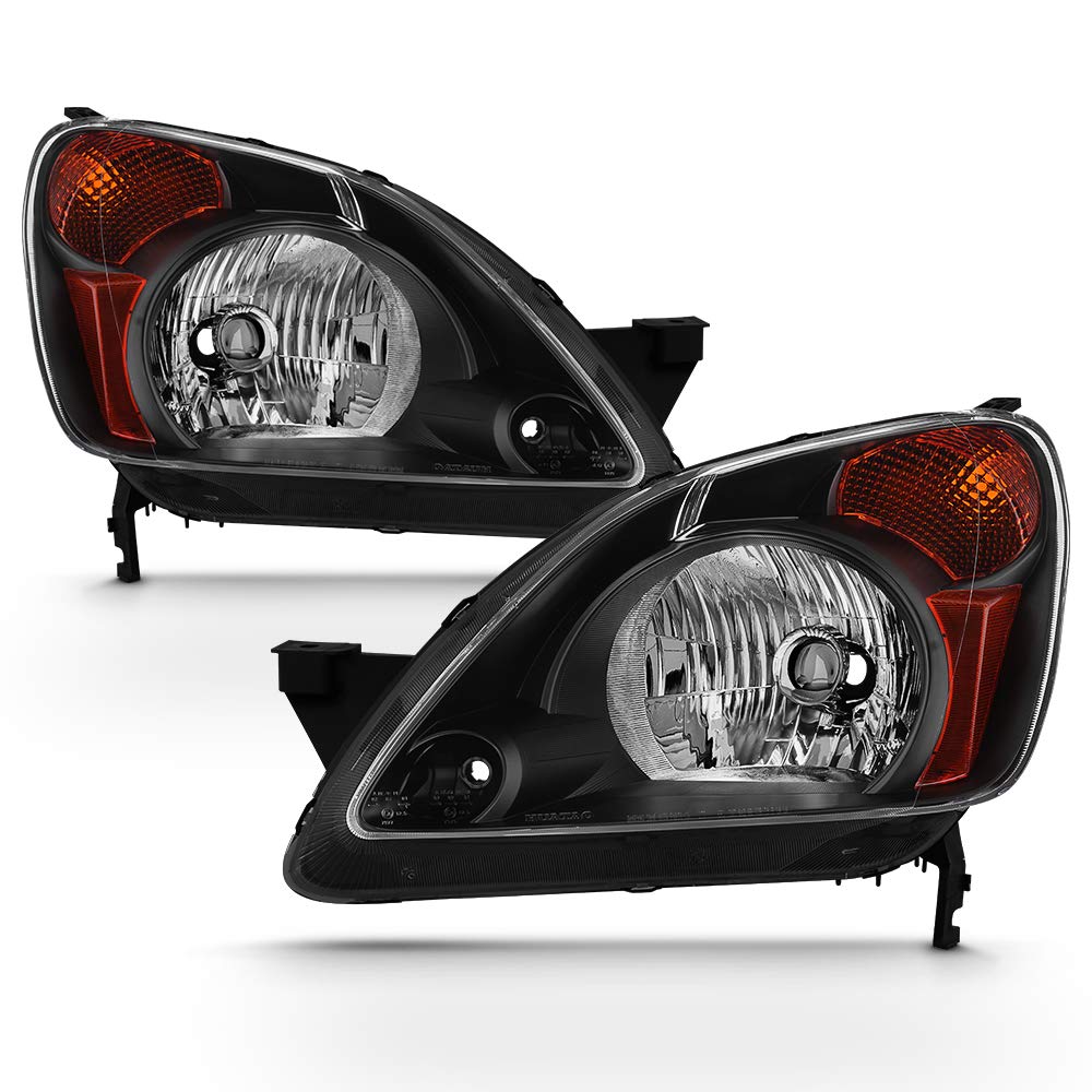 2002-2004 Honda CRV Black Housing Headlights Driver & Passenger O8234