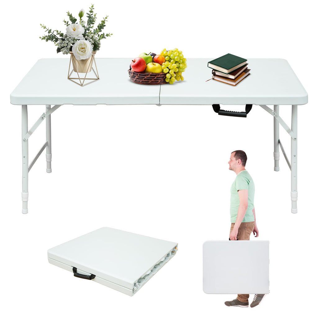 4Ft Portable Folding Table White L346
