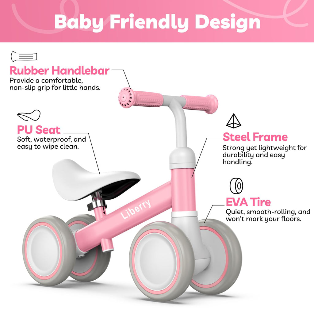Pink Adjustable Baby Balance Bike Z906