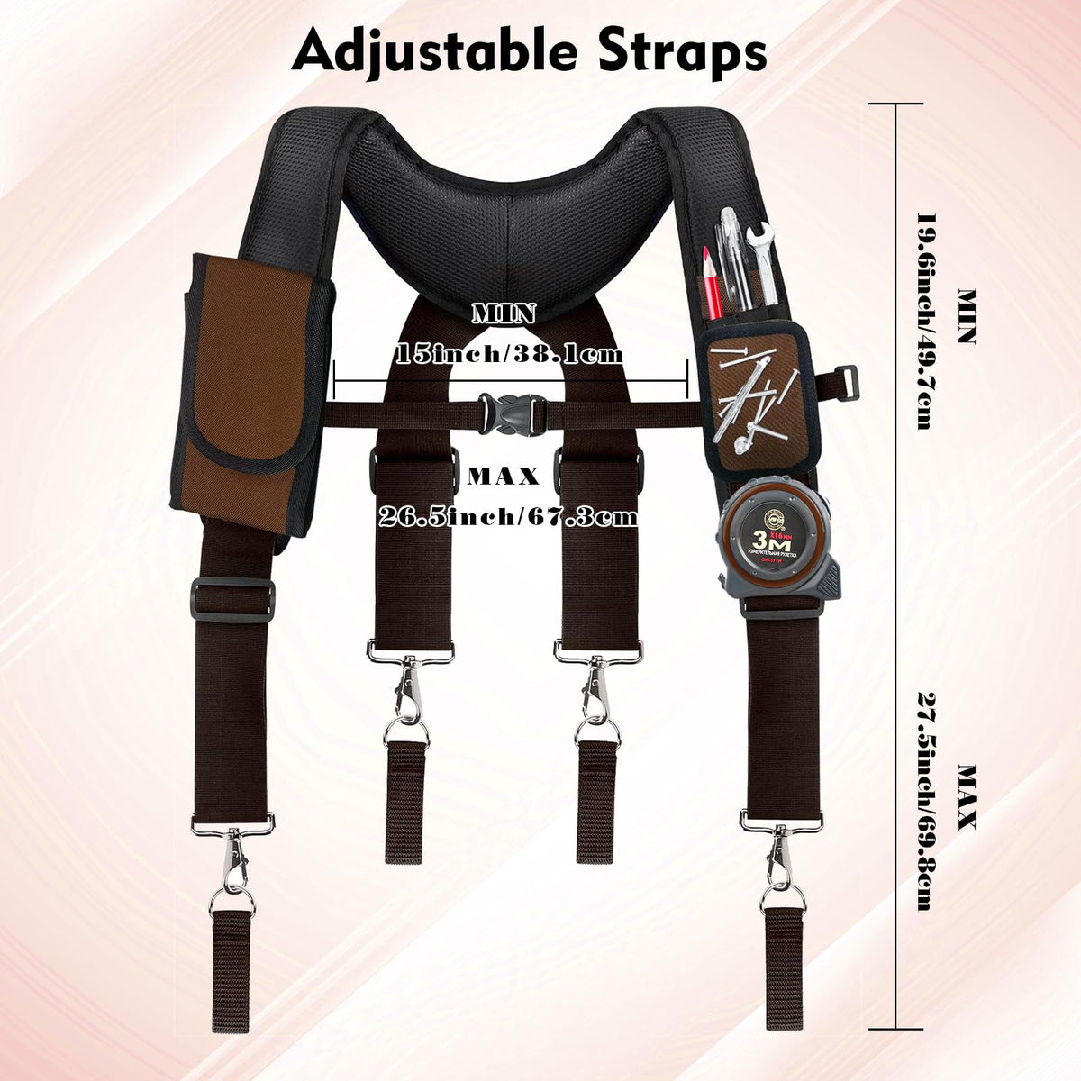 Tool Belt Suspenders with Magnetic Wristband S25859