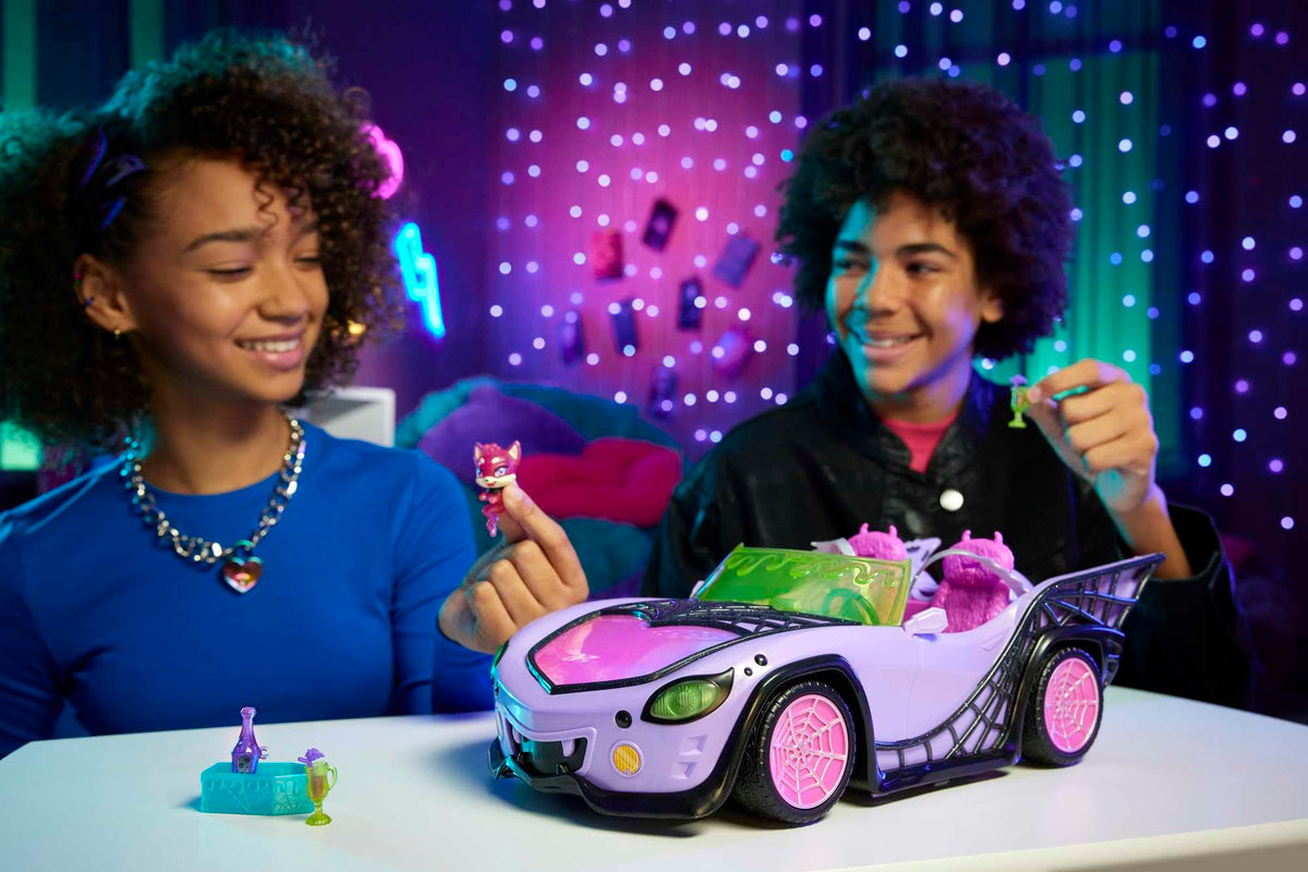 Purple Convertible Toy Car with Spiderweb Details Z9658