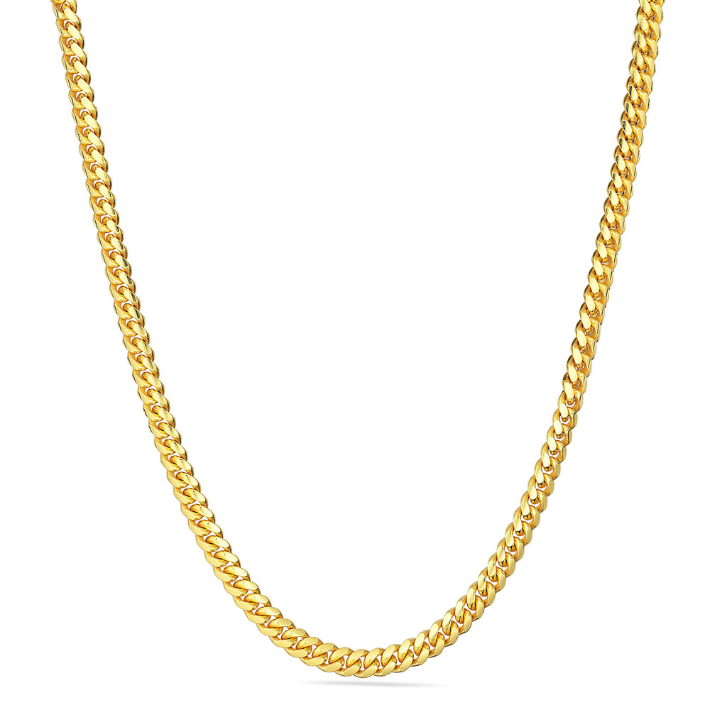 18K Gold Over 925 Sterling Silver Miami Cuban Chain Necklace Q2275