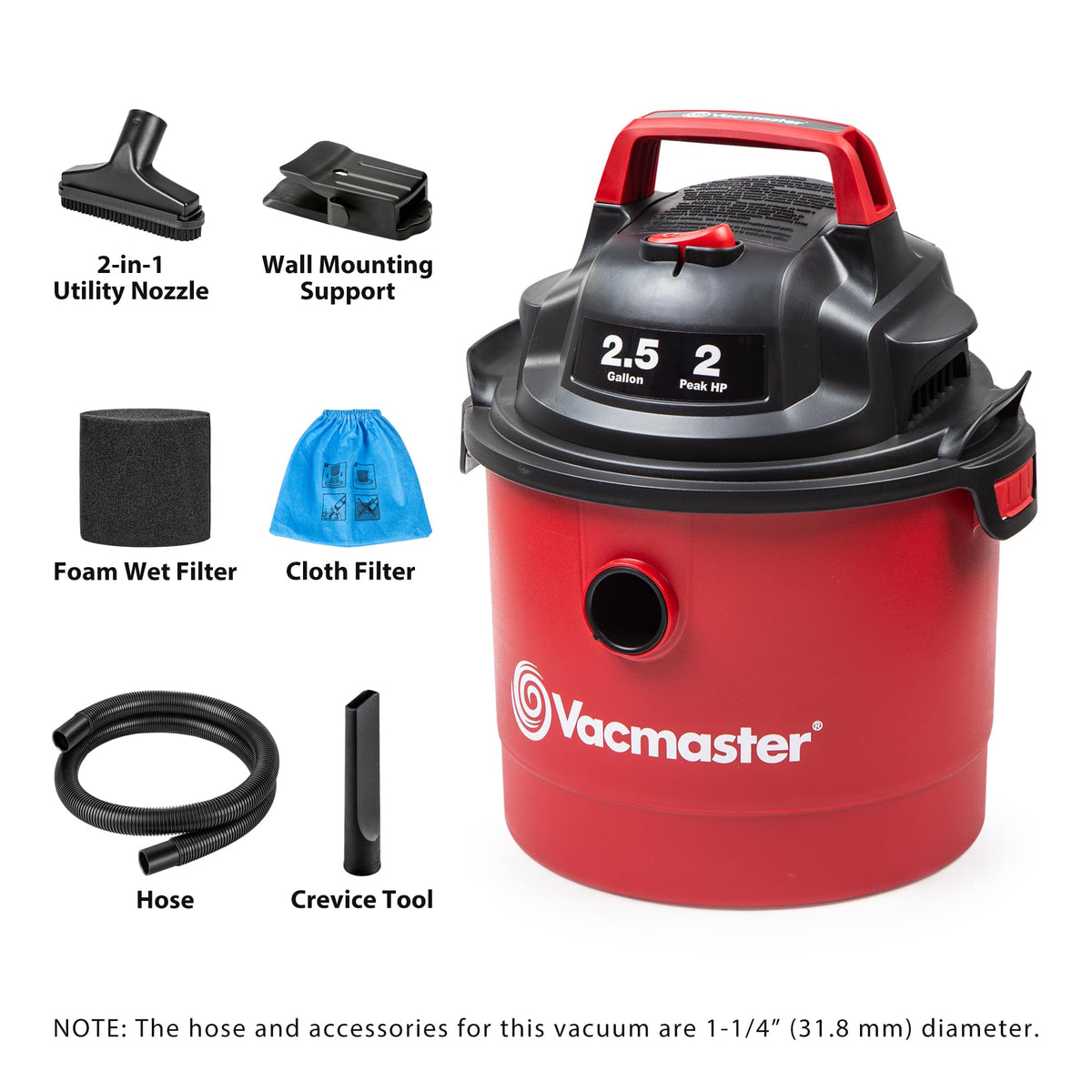 2.5-Gal Wall Mount Wet/Dry Vacuum B33249