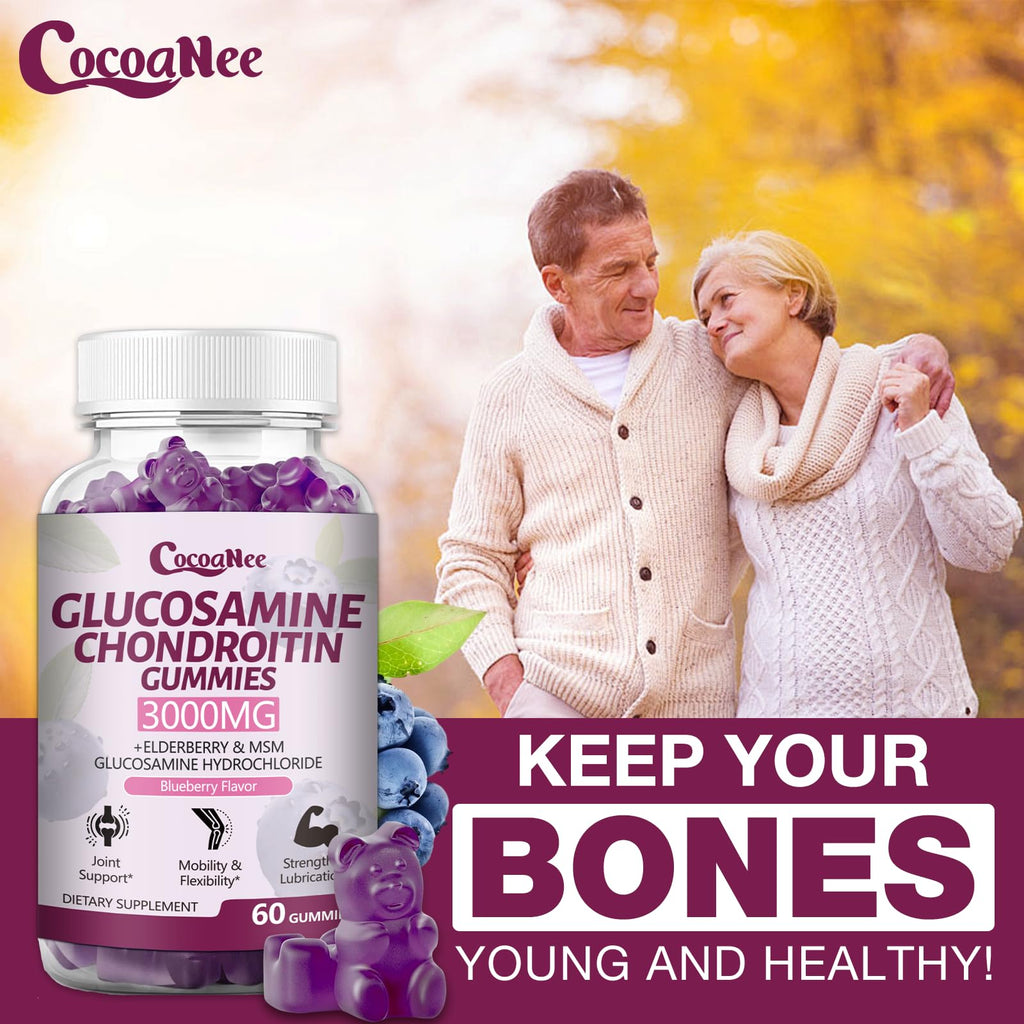3000MG Glucosamine Chondroitin Gummies with MSM & Elderberry 180Cts W48451