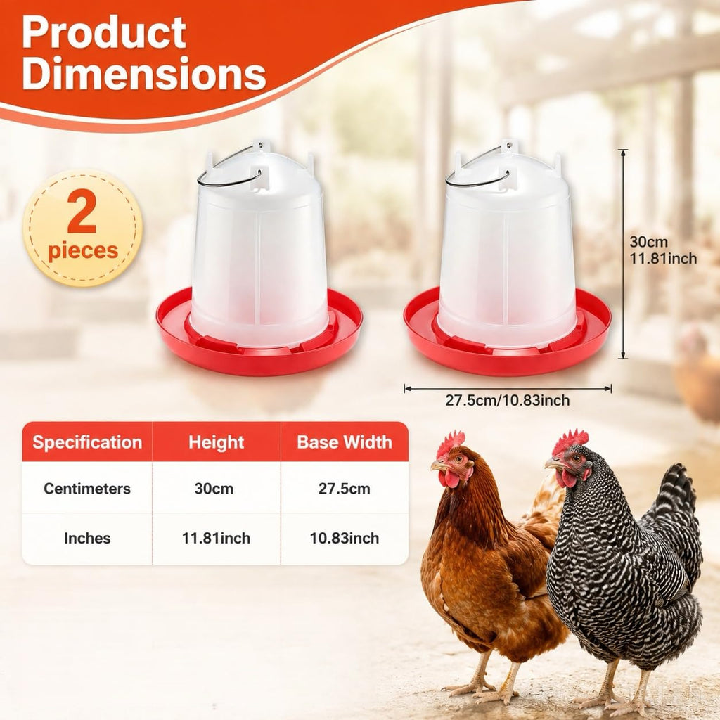 2 Pack 2 Gallon Poultry Waterer O233
