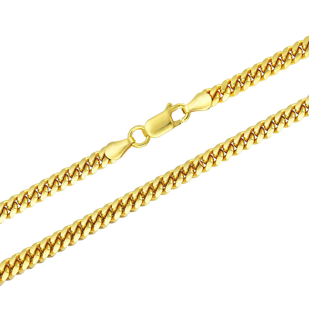 18K Gold Over 925 Sterling Silver Miami Cuban Chain Necklace Q2275