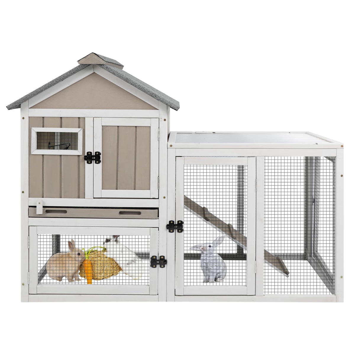 48" L 2-Story Rabbit Hutch with Ramp V1153