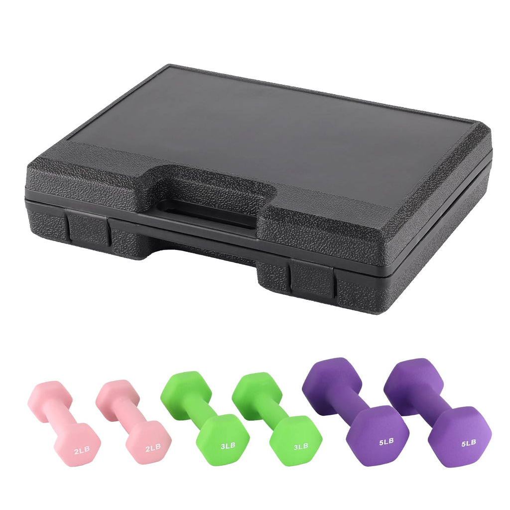 Neoprene Hex Dumbbell Set with Rack V56185