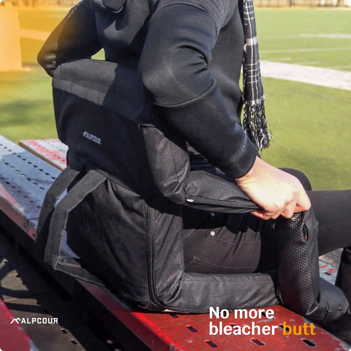 Heating Massage Reclining Stadium Seat with Arm Support G9572