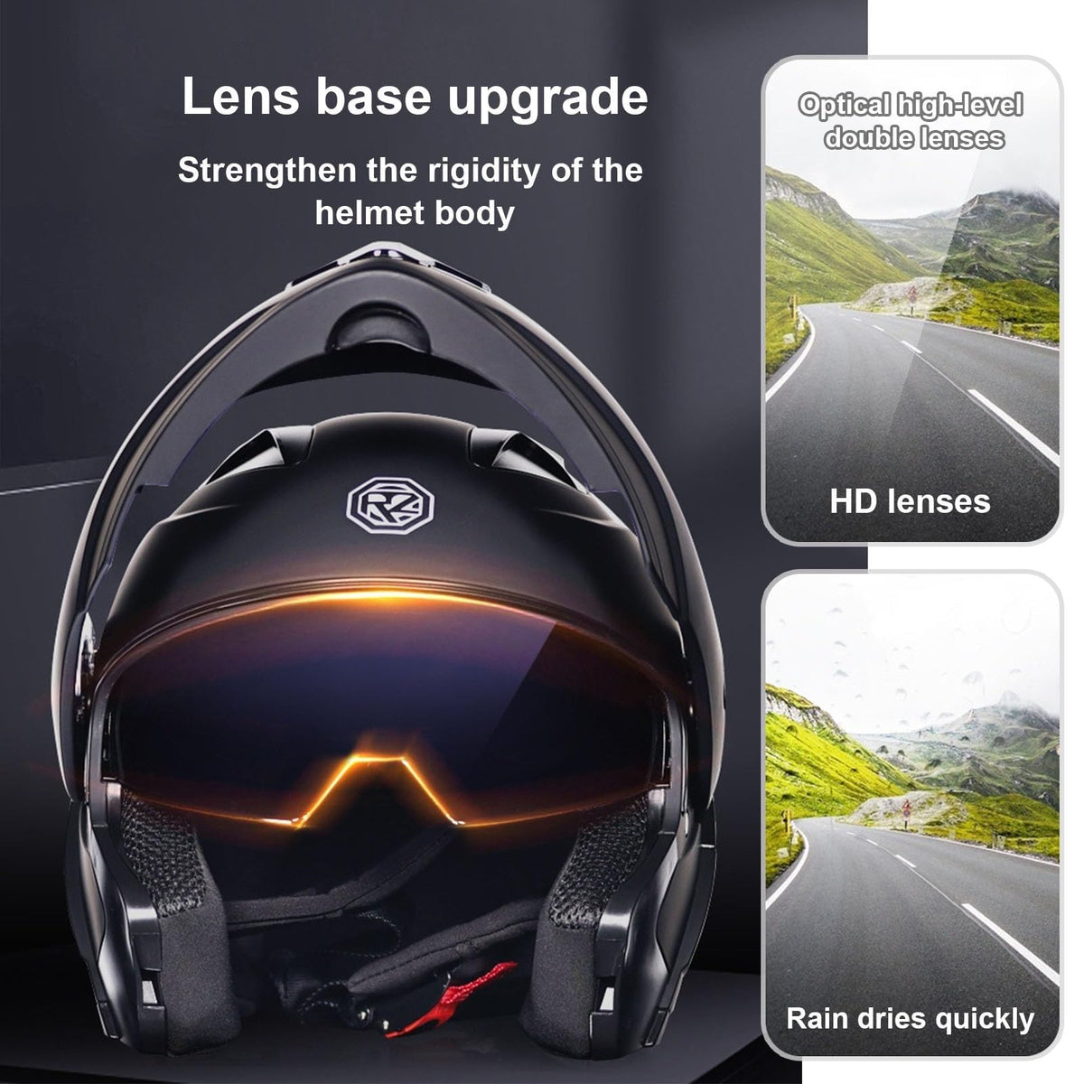 Flip-Up Motorcycle Helmet DOT Certified Dual-Lens V59511