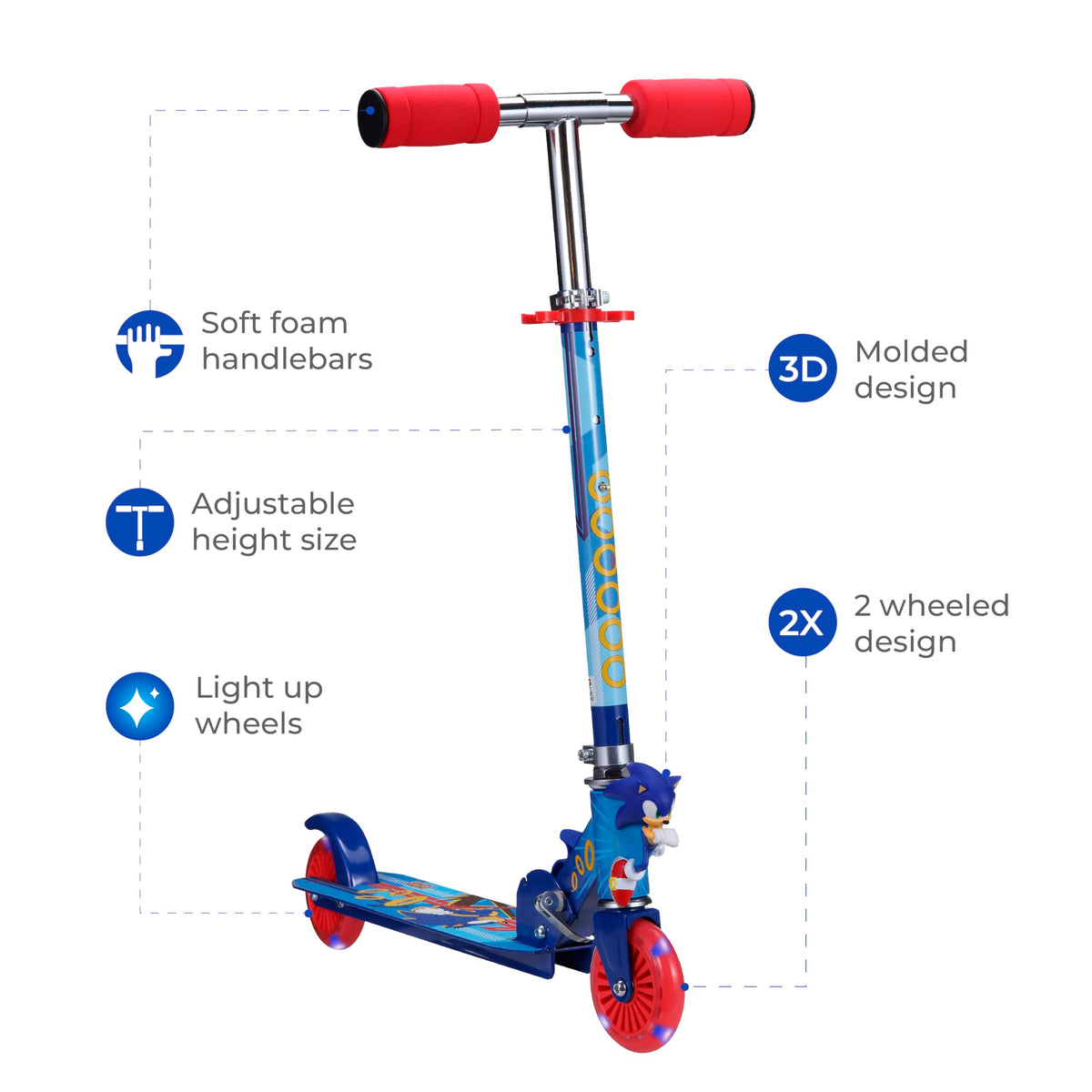 2 Wheel Foldable Kids Kick Scooter with LED Wheels W573496