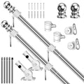 Silver 6 FT Stainless Steel Flag Pole Kit 2 Pack D1046