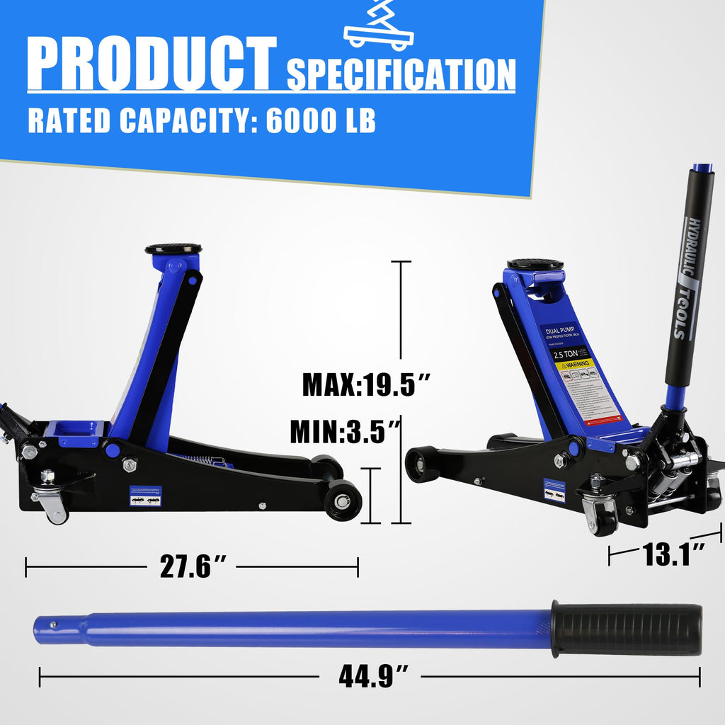 2.5 Ton Low Profile Steel Floor Jack T395553