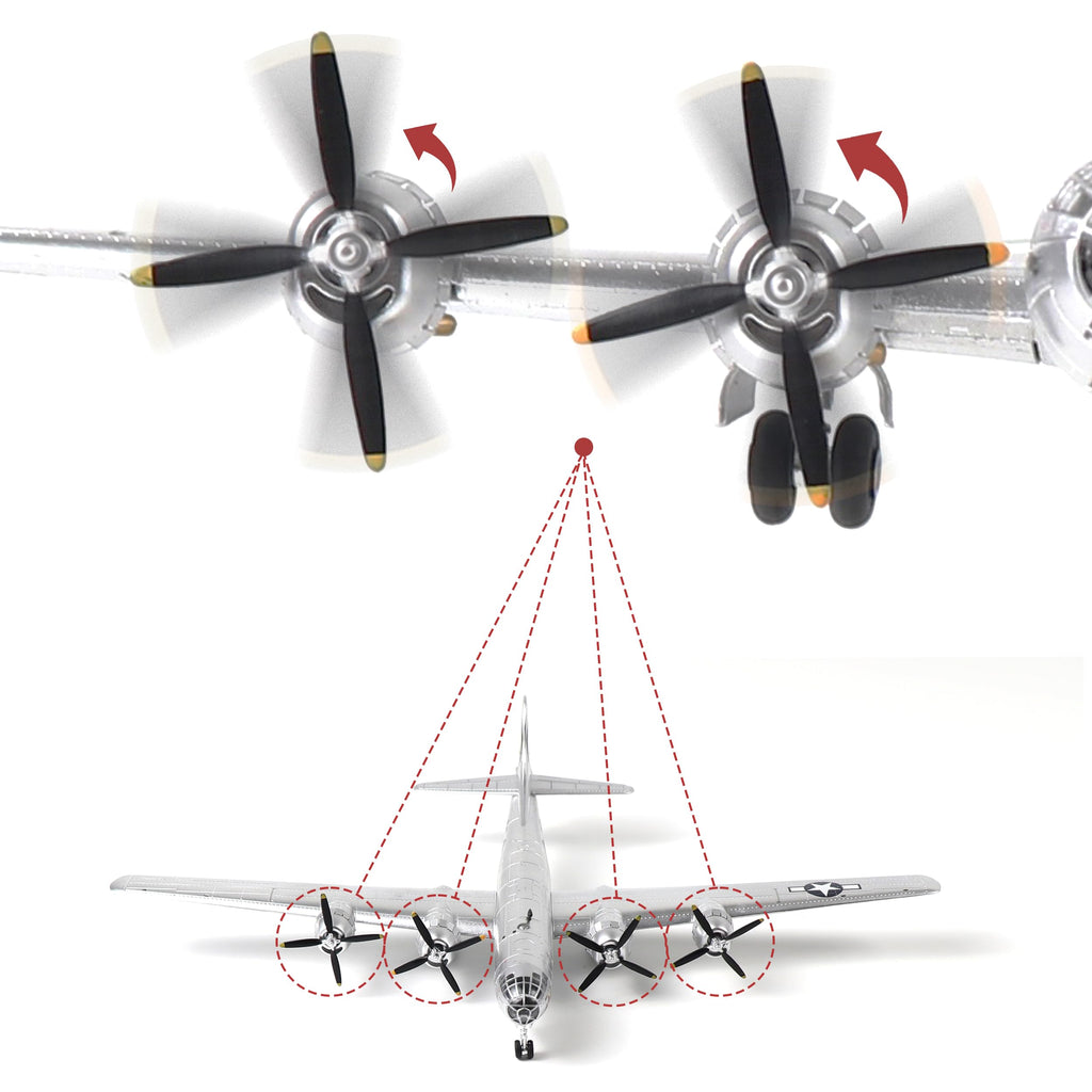 1/144 B-29 Bomber Metal Model Kit with Stand Diecast Airplane J656